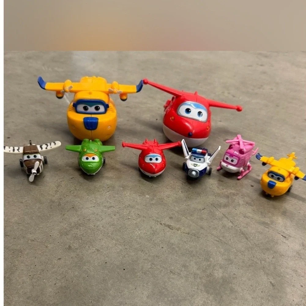 Super Wings Toy Lot Jett‎ Donnie Dizzy Paul Transforming Airplanes Figures